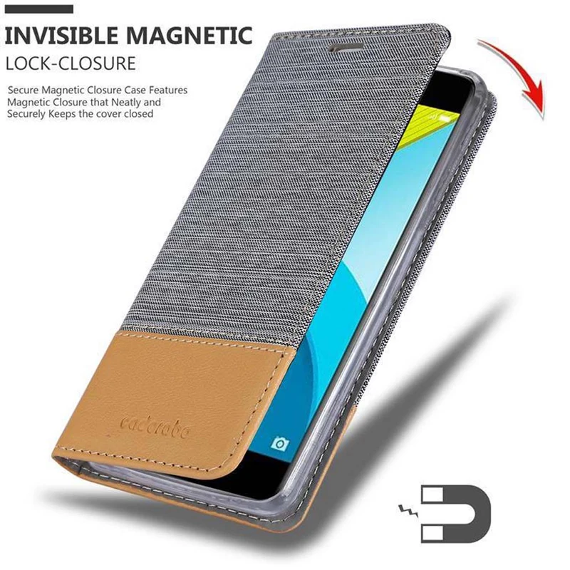 Cadorabo Hülle kompatibel mit Honor 6C Schutzhülle mit Magnetverschluss, Standfunktion und Kartenfach