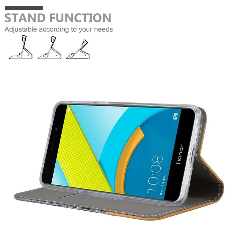 Cadorabo Hülle kompatibel mit Honor 6C Schutzhülle mit Magnetverschluss, Standfunktion und Kartenfach