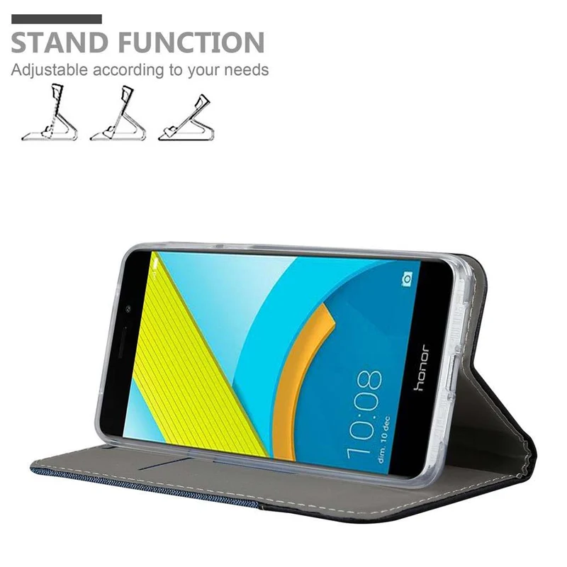 Cadorabo Hülle kompatibel mit Honor 6C Schutzhülle mit Magnetverschluss, Standfunktion und Kartenfach