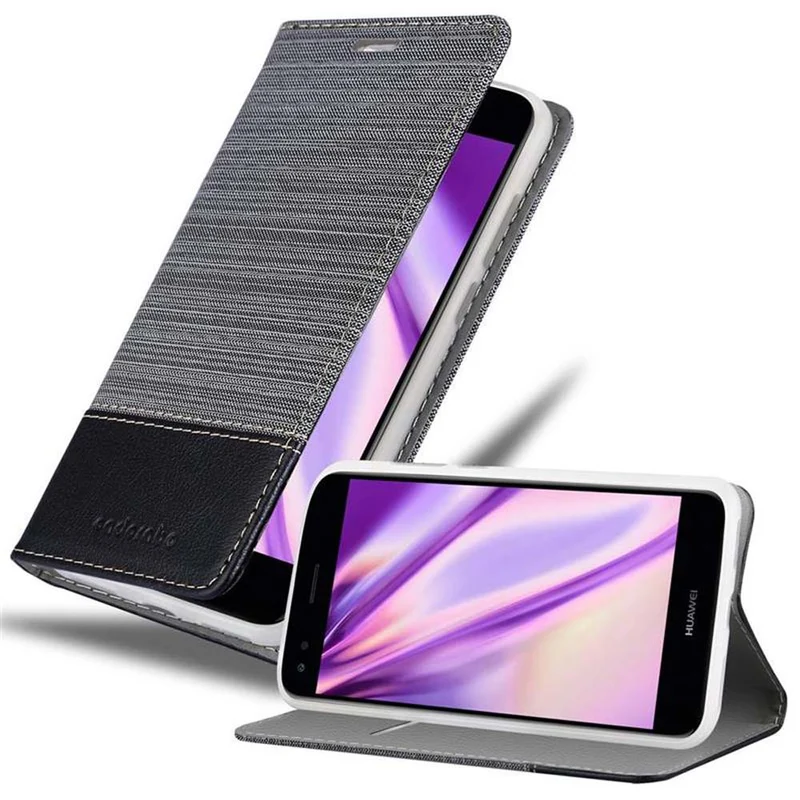 Cadorabo Hülle kompatibel mit Huawei Y6 PRO 2017 Schutzhülle mit Magnetverschluss, Standfunktion und Kartenfach