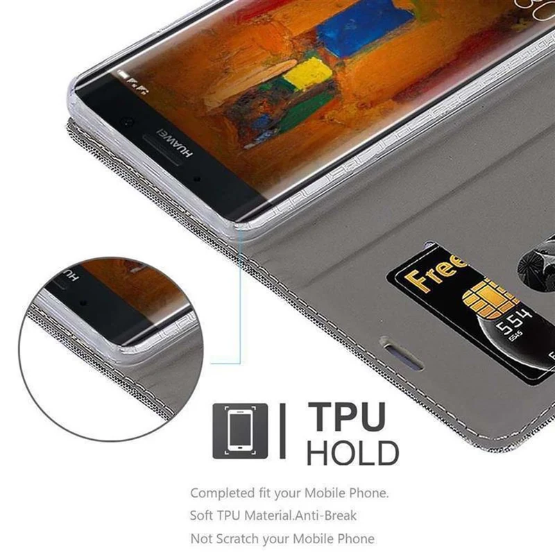 Cadorabo Hülle kompatibel mit Huawei MATE 9 PRO Schutzhülle mit Magnetverschluss, Standfunktion und Kartenfach