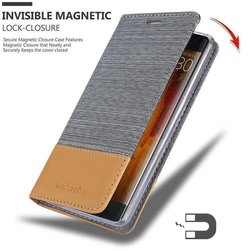 Cadorabo Hülle kompatibel mit Huawei MATE 9 PRO Schutzhülle mit Magnetverschluss, Standfunktion und Kartenfach