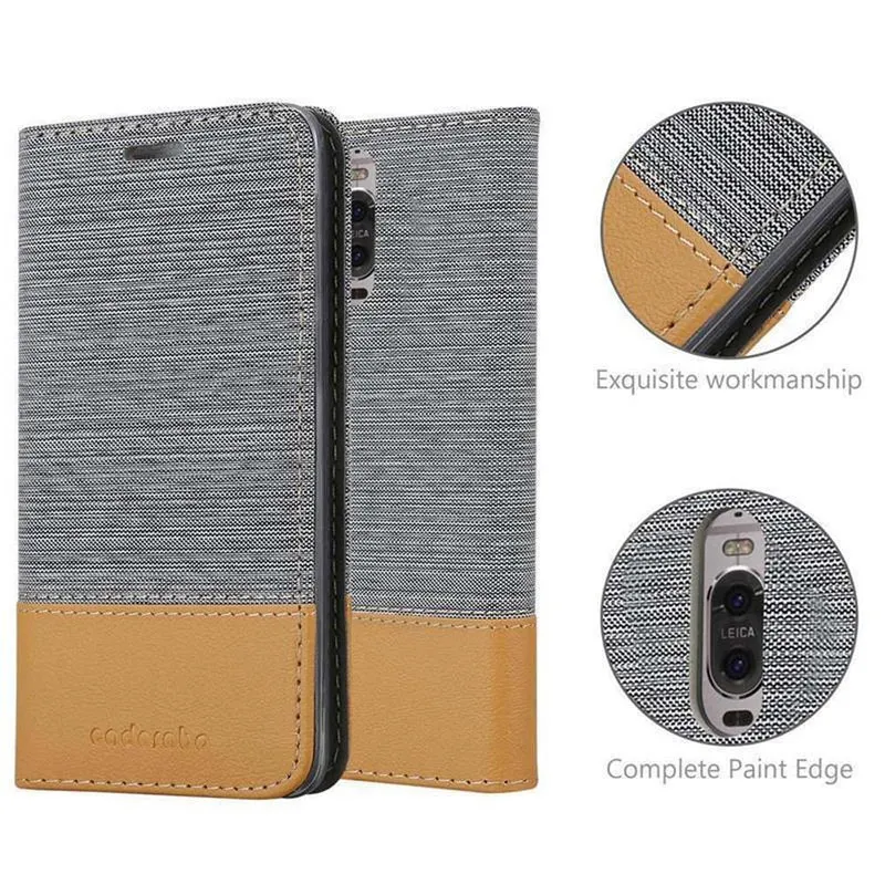 Cadorabo Hülle kompatibel mit Huawei MATE 9 PRO Schutzhülle mit Magnetverschluss, Standfunktion und Kartenfach