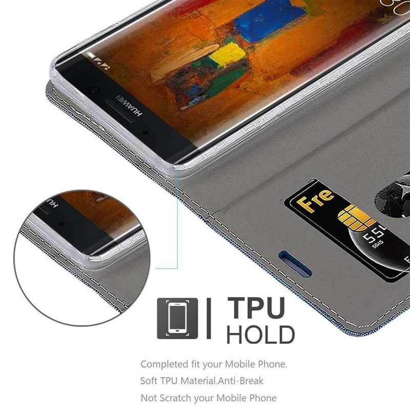 Cadorabo Hülle kompatibel mit Huawei MATE 9 PRO Schutzhülle mit Magnetverschluss, Standfunktion und Kartenfach