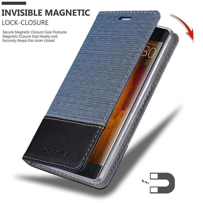 Cadorabo Hülle kompatibel mit Huawei MATE 9 PRO Schutzhülle mit Magnetverschluss, Standfunktion und Kartenfach