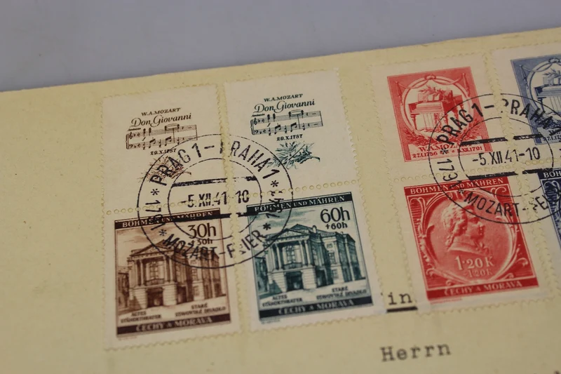 Briefumschläge Nr. 12 mit „entwerteten“ Sudetenland-Briefmarken