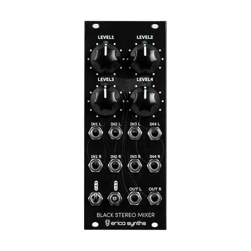 Erica Synths Schwarzer Stereo-Mixer v3