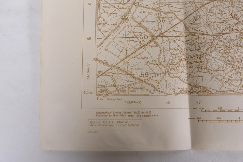 Militärkarte der US-Armee aus dem 2. Weltkrieg – Fucecchio (FI)