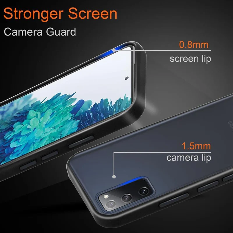 Cadorabo Hülle kompatibel mit Samsung Galaxy S20 FE Hybrid Schutzhülle mit TPU Silikon Innenseite und matter Kunststoff Rückseite