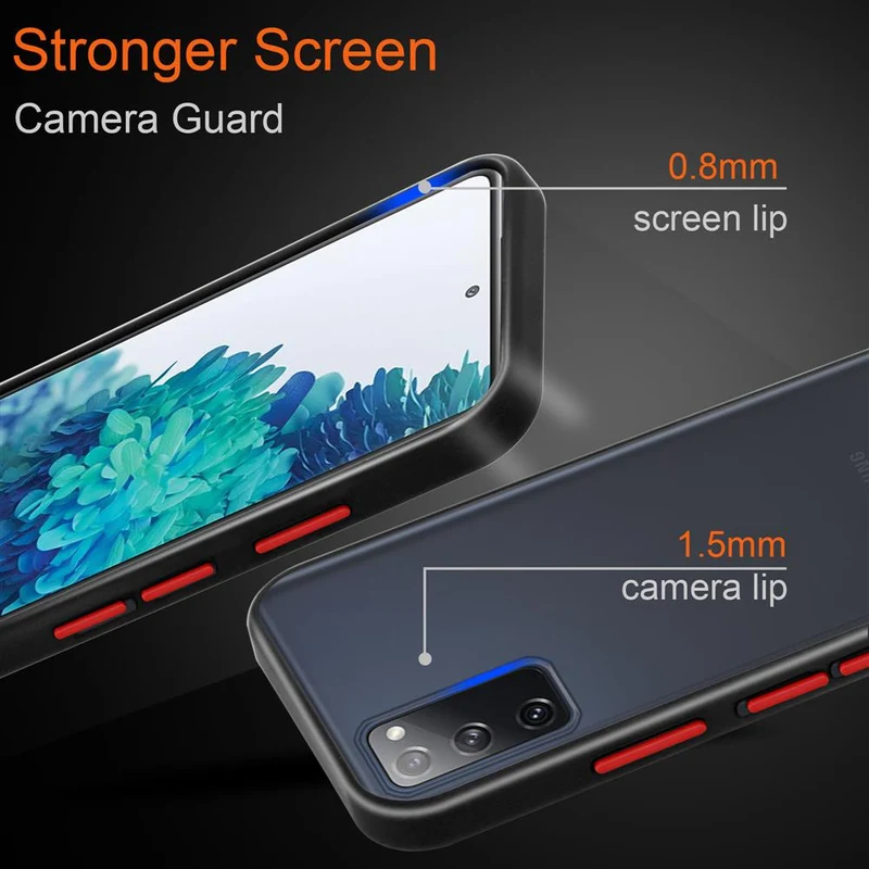 Cadorabo Hülle kompatibel mit Samsung Galaxy S20 FE Hybrid Schutzhülle mit TPU Silikon Innenseite und matter Kunststoff Rückseite
