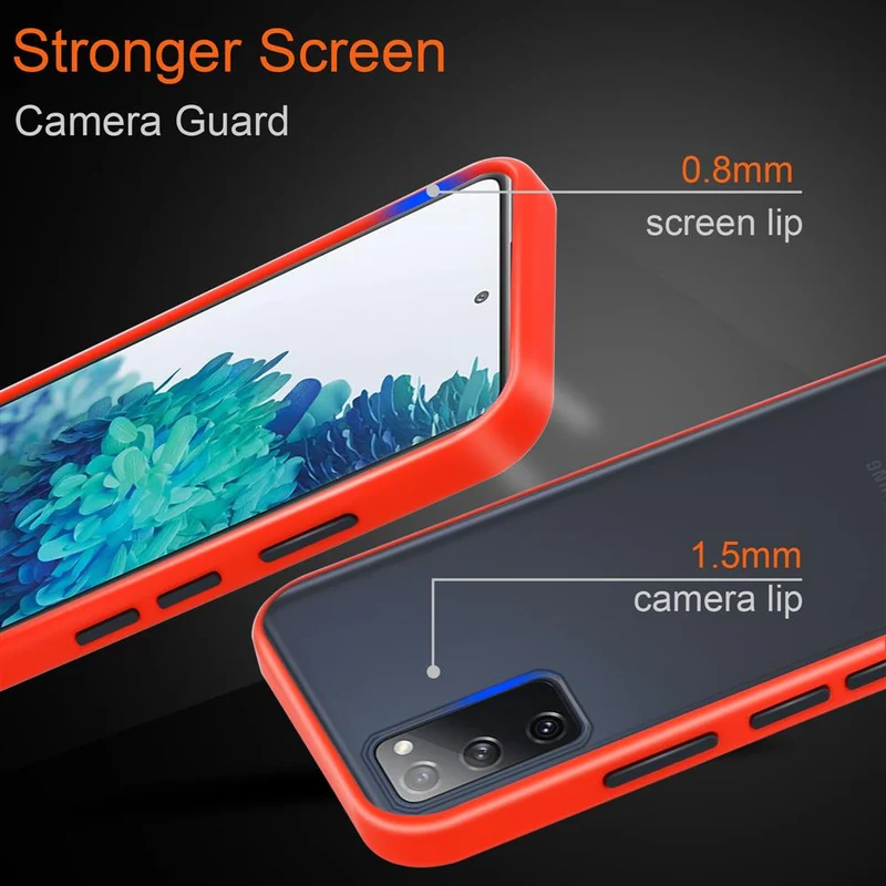 Cadorabo Hülle kompatibel mit Samsung Galaxy S20 FE Hybrid Schutzhülle mit TPU Silikon Innenseite und matter Kunststoff Rückseite