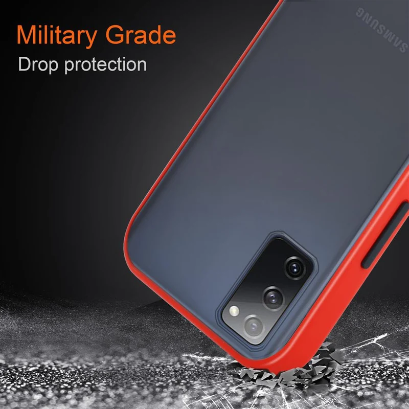 Cadorabo Hülle kompatibel mit Samsung Galaxy S20 FE Hybrid Schutzhülle mit TPU Silikon Innenseite und matter Kunststoff Rückseite