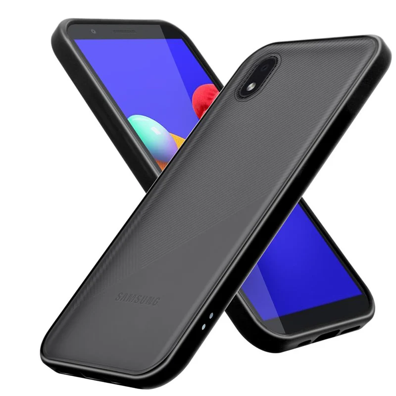Cadorabo Hülle kompatibel mit Samsung Galaxy A01 CORE Hybrid Schutzhülle mit TPU Silikon Innenseite und matter Kunststoff Rückseite