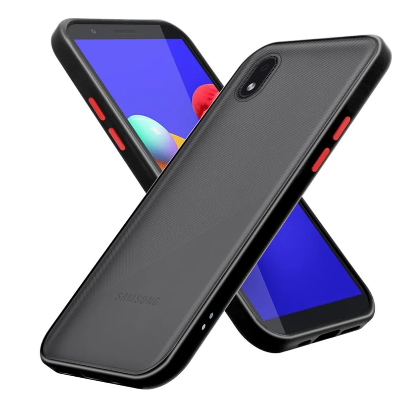 Cadorabo Hülle kompatibel mit Samsung Galaxy A01 CORE Hybrid Schutzhülle mit TPU Silikon Innenseite und matter Kunststoff Rückseite