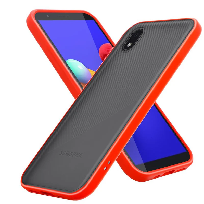 Cadorabo Hülle kompatibel mit Samsung Galaxy A01 CORE Hybrid Schutzhülle mit TPU Silikon Innenseite und matter Kunststoff Rückseite