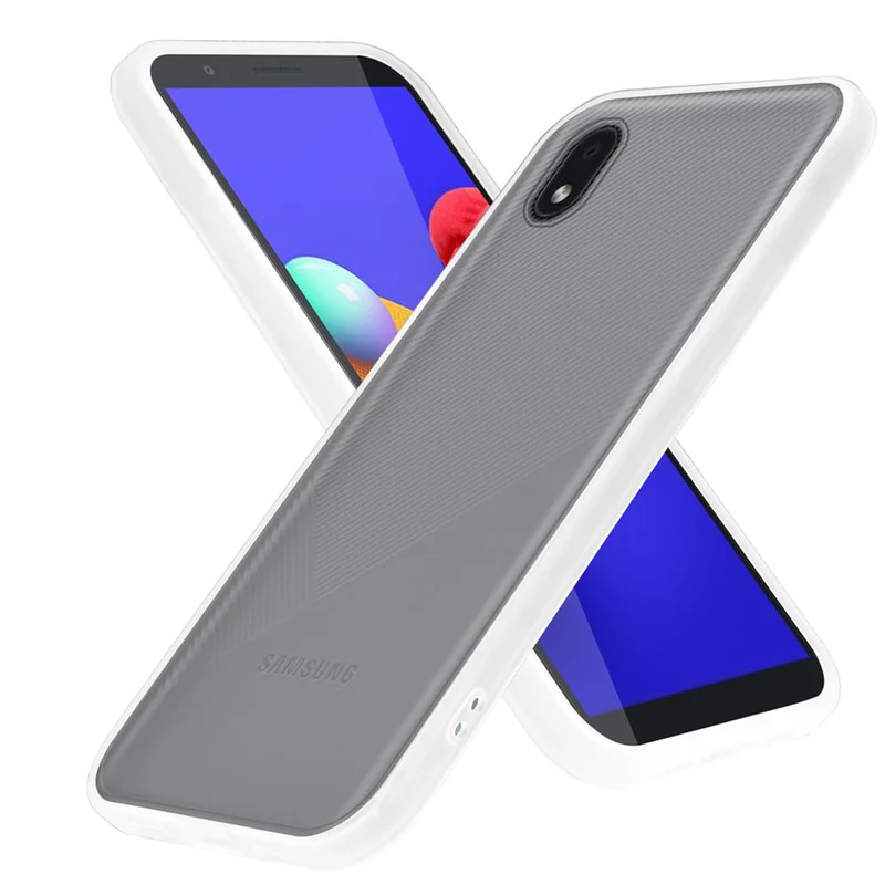 Cadorabo Hülle kompatibel mit Samsung Galaxy A01 CORE Hybrid Schutzhülle mit TPU Silikon Innenseite und matter Kunststoff Rückseite