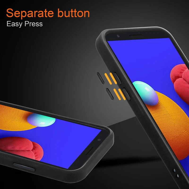 Cadorabo Hülle kompatibel mit Samsung Galaxy A01 CORE Hybrid Schutzhülle mit TPU Silikon Innenseite und matter Kunststoff Rückseite