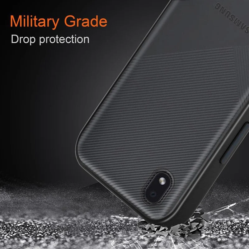 Cadorabo Hülle kompatibel mit Samsung Galaxy A01 CORE Hybrid Schutzhülle mit TPU Silikon Innenseite und matter Kunststoff Rückseite