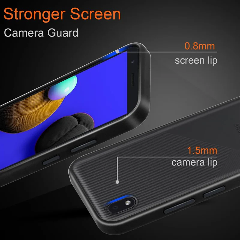 Cadorabo Hülle kompatibel mit Samsung Galaxy A01 CORE Hybrid Schutzhülle mit TPU Silikon Innenseite und matter Kunststoff Rückseite