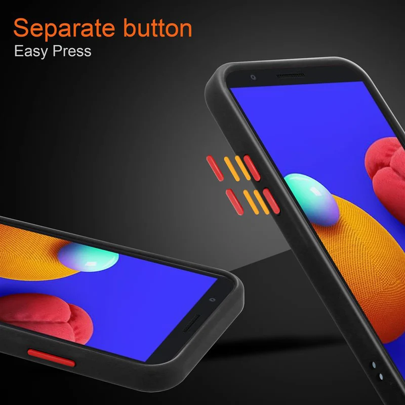 Cadorabo Hülle kompatibel mit Samsung Galaxy A01 CORE Hybrid Schutzhülle mit TPU Silikon Innenseite und matter Kunststoff Rückseite