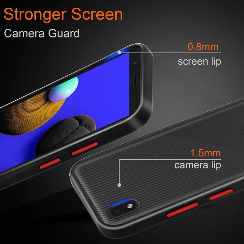 Cadorabo Hülle kompatibel mit Samsung Galaxy A01 CORE Hybrid Schutzhülle mit TPU Silikon Innenseite und matter Kunststoff Rückseite