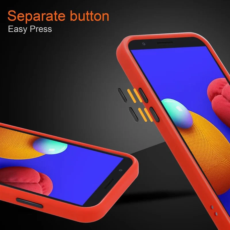 Cadorabo Hülle kompatibel mit Samsung Galaxy A01 CORE Hybrid Schutzhülle mit TPU Silikon Innenseite und matter Kunststoff Rückseite