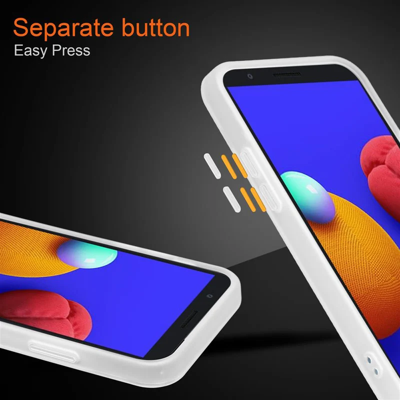 Cadorabo Hülle kompatibel mit Samsung Galaxy A01 CORE Hybrid Schutzhülle mit TPU Silikon Innenseite und matter Kunststoff Rückseite