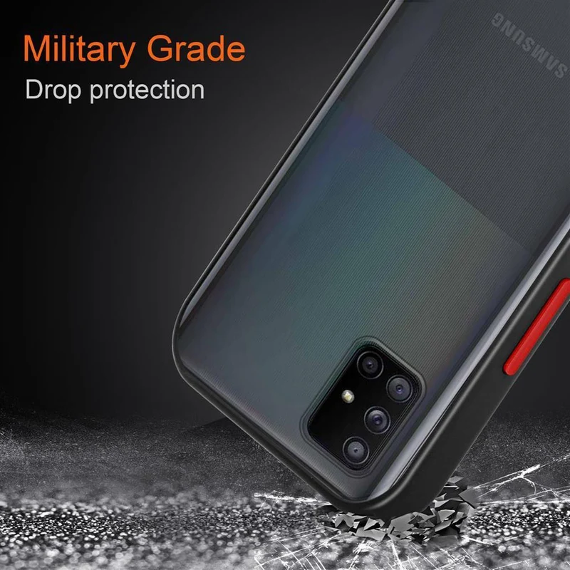 Cadorabo Hülle kompatibel mit Samsung Galaxy A71 5G Hybrid Schutzhülle mit TPU Silikon Innenseite und matter Kunststoff Rückseite