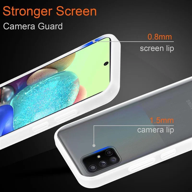 Cadorabo Hülle kompatibel mit Samsung Galaxy A71 5G Hybrid Schutzhülle mit TPU Silikon Innenseite und matter Kunststoff Rückseite