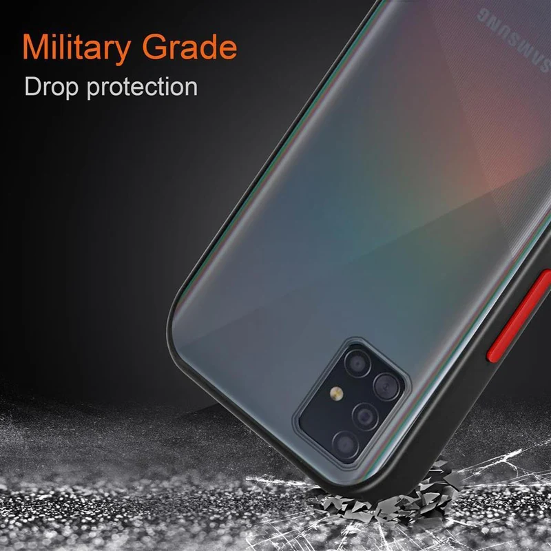 Cadorabo Hülle kompatibel mit Samsung Galaxy A51 5G Hybrid Schutzhülle mit TPU Silikon Innenseite und matter Kunststoff Rückseite