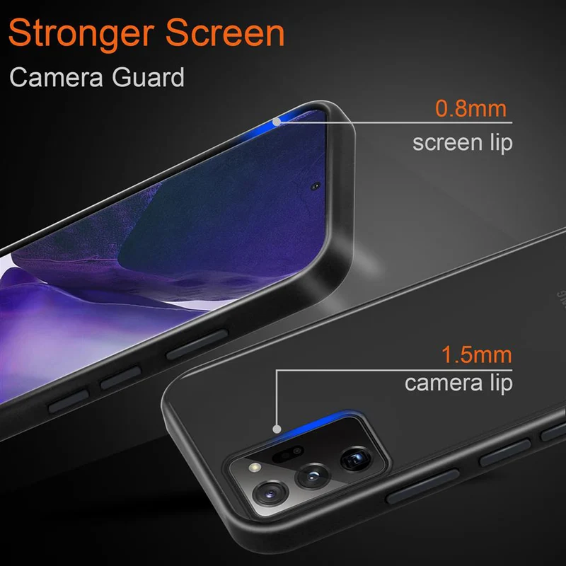 Cadorabo Hülle kompatibel mit Samsung Galaxy NOTE 20 ULTRA Hybrid Schutzhülle mit TPU Silikon Innenseite und matter Kunststoff Rückseite