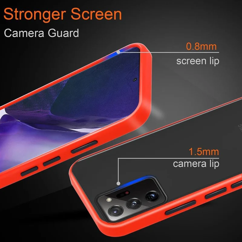 Cadorabo Hülle kompatibel mit Samsung Galaxy NOTE 20 ULTRA Hybrid Schutzhülle mit TPU Silikon Innenseite und matter Kunststoff Rückseite