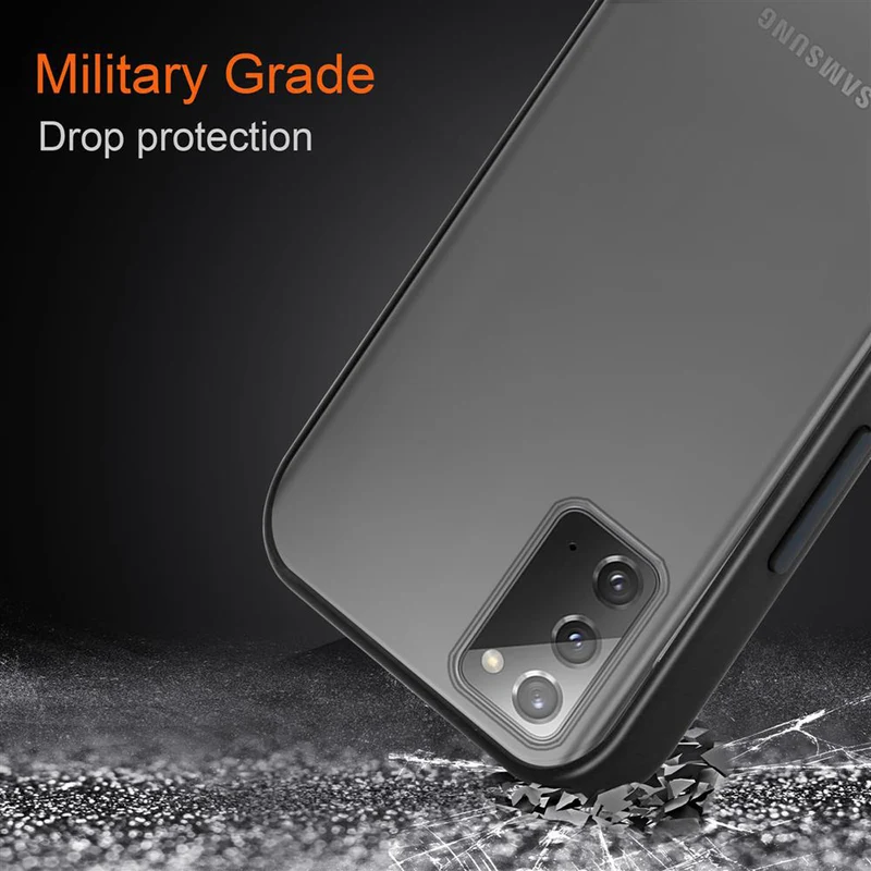 Cadorabo Hülle kompatibel mit Samsung Galaxy NOTE 20 Hybrid Schutzhülle mit TPU Silikon Innenseite und matter Kunststoff Rückseite