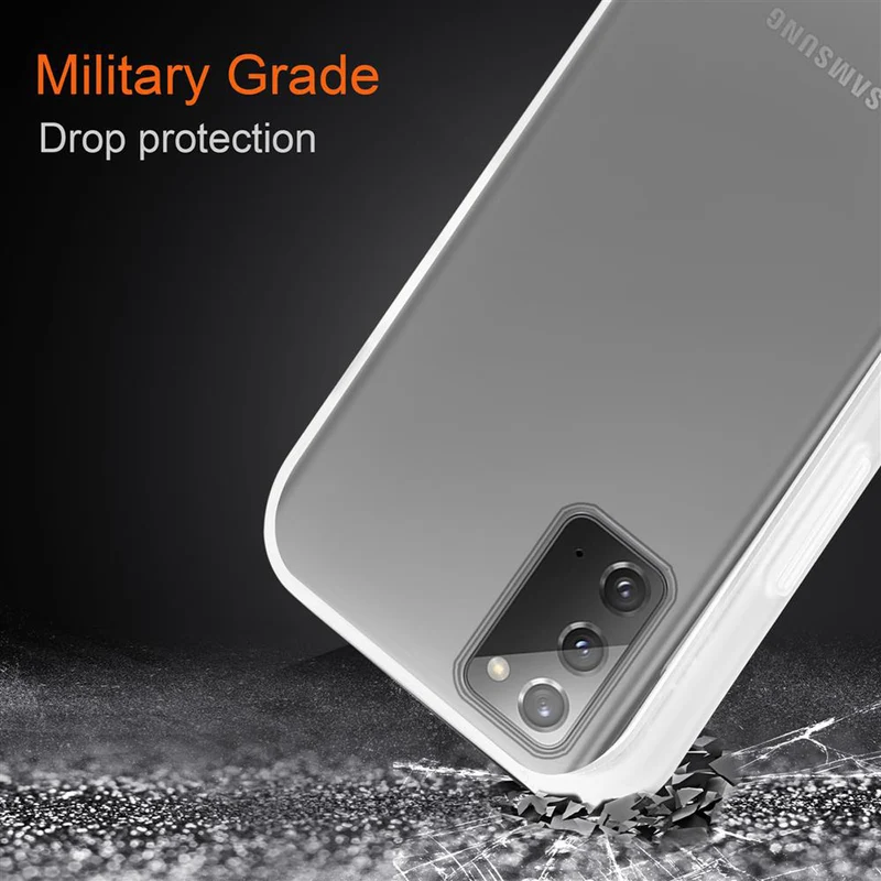 Cadorabo Hülle kompatibel mit Samsung Galaxy NOTE 20 Hybrid Schutzhülle mit TPU Silikon Innenseite und matter Kunststoff Rückseite
