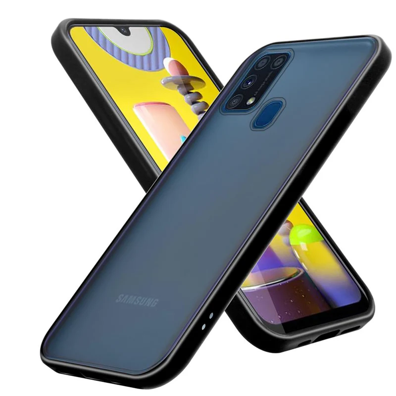 Cadorabo Hülle kompatibel mit Samsung Galaxy M31 Hybrid Schutzhülle mit TPU Silikon Innenseite und matter Kunststoff Rückseite