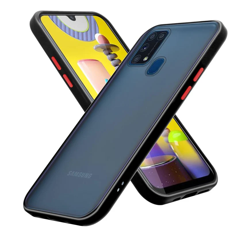 Cadorabo Hülle kompatibel mit Samsung Galaxy M31 Hybrid Schutzhülle mit TPU Silikon Innenseite und matter Kunststoff Rückseite