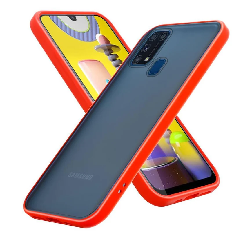 Cadorabo Hülle kompatibel mit Samsung Galaxy M31 Hybrid Schutzhülle mit TPU Silikon Innenseite und matter Kunststoff Rückseite