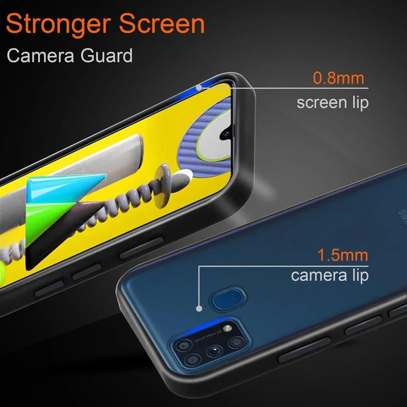 Cadorabo Hülle kompatibel mit Samsung Galaxy M31 Hybrid Schutzhülle mit TPU Silikon Innenseite und matter Kunststoff Rückseite