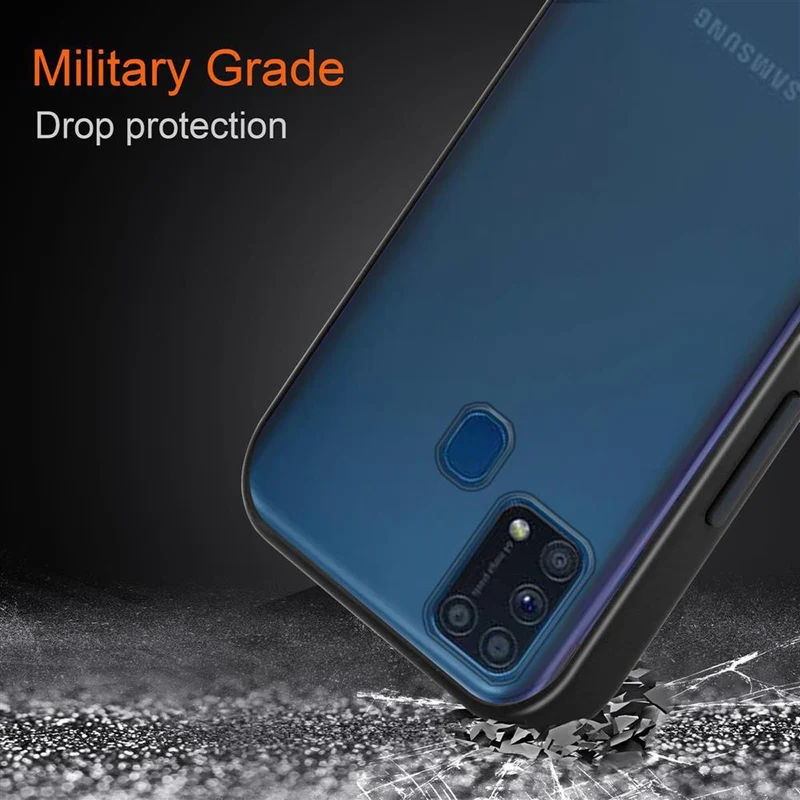 Cadorabo Hülle kompatibel mit Samsung Galaxy M31 Hybrid Schutzhülle mit TPU Silikon Innenseite und matter Kunststoff Rückseite