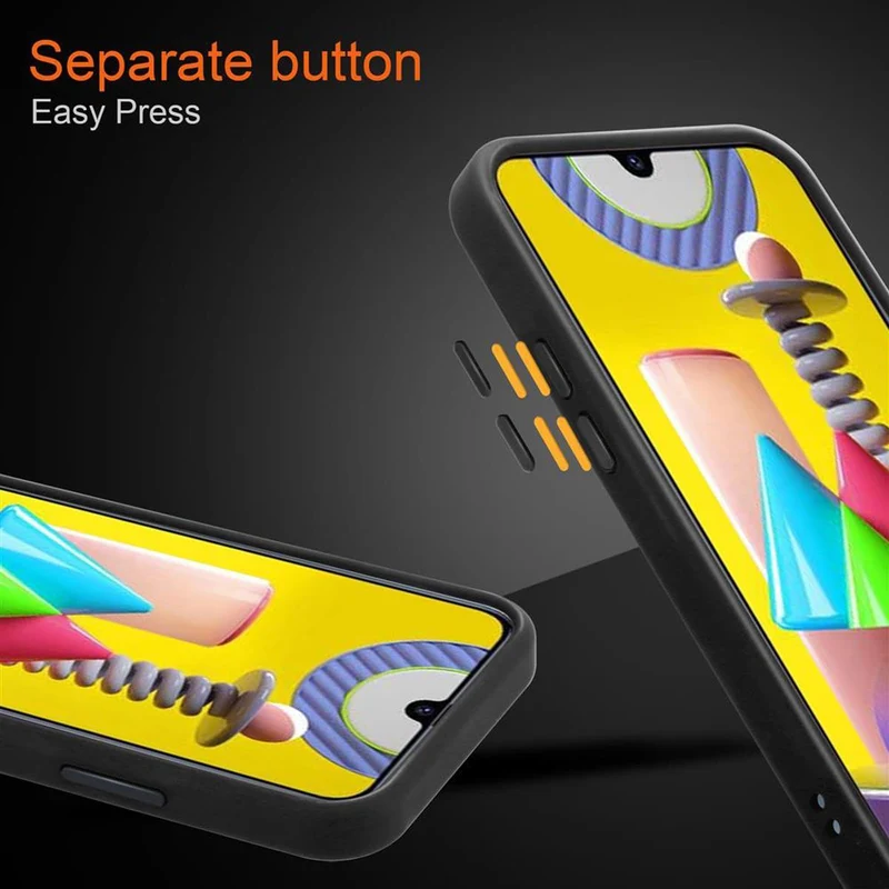 Cadorabo Hülle kompatibel mit Samsung Galaxy M31 Hybrid Schutzhülle mit TPU Silikon Innenseite und matter Kunststoff Rückseite