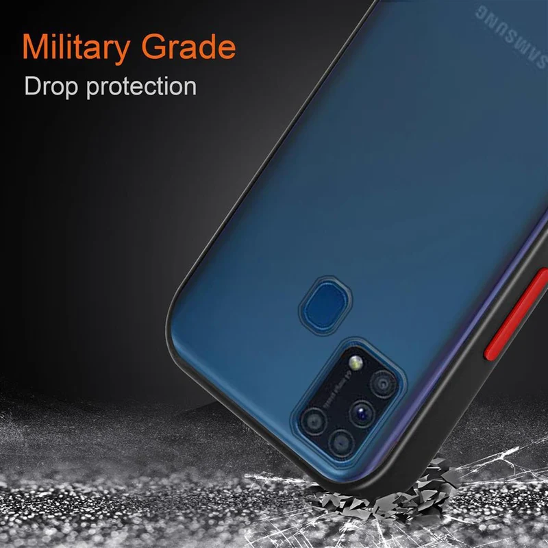 Cadorabo Hülle kompatibel mit Samsung Galaxy M31 Hybrid Schutzhülle mit TPU Silikon Innenseite und matter Kunststoff Rückseite