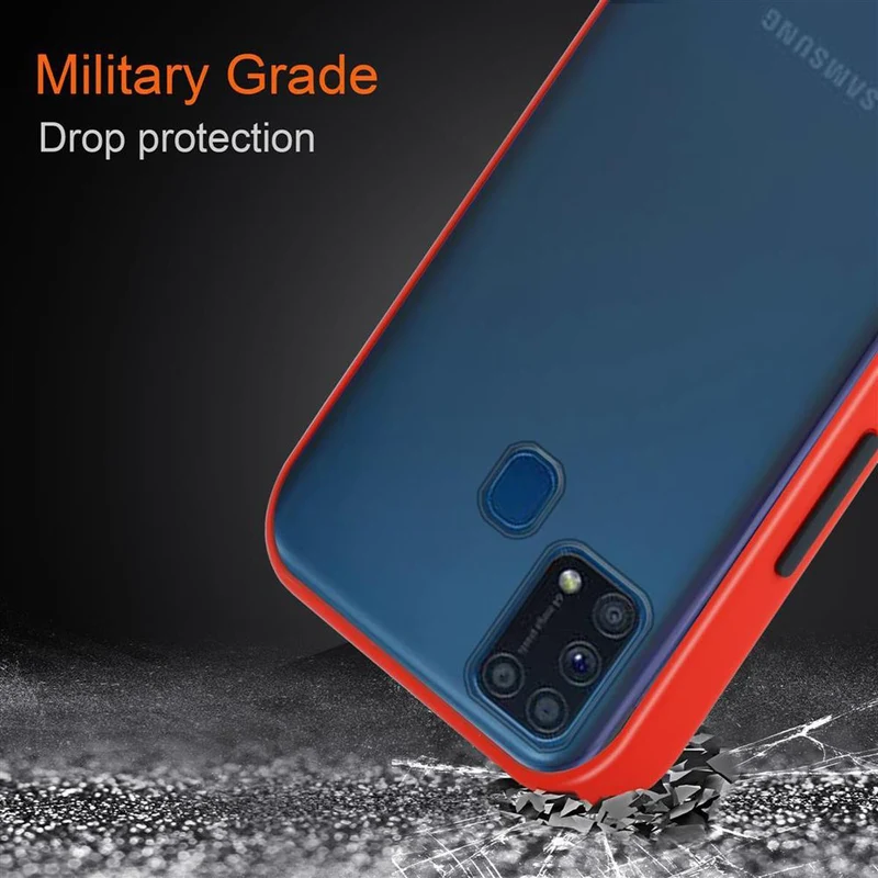 Cadorabo Hülle kompatibel mit Samsung Galaxy M31 Hybrid Schutzhülle mit TPU Silikon Innenseite und matter Kunststoff Rückseite