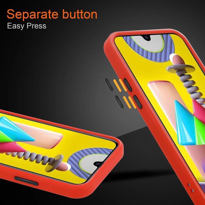 Cadorabo Hülle kompatibel mit Samsung Galaxy M31 Hybrid Schutzhülle mit TPU Silikon Innenseite und matter Kunststoff Rückseite