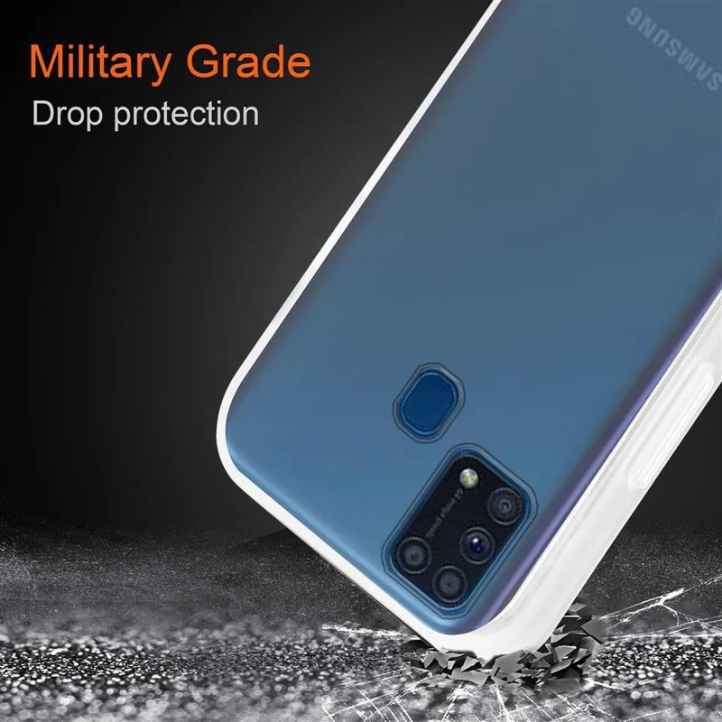 Cadorabo Hülle kompatibel mit Samsung Galaxy M31 Hybrid Schutzhülle mit TPU Silikon Innenseite und matter Kunststoff Rückseite