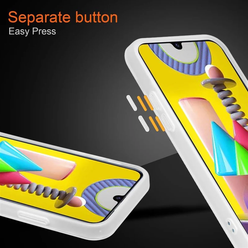 Cadorabo Hülle kompatibel mit Samsung Galaxy M31 Hybrid Schutzhülle mit TPU Silikon Innenseite und matter Kunststoff Rückseite