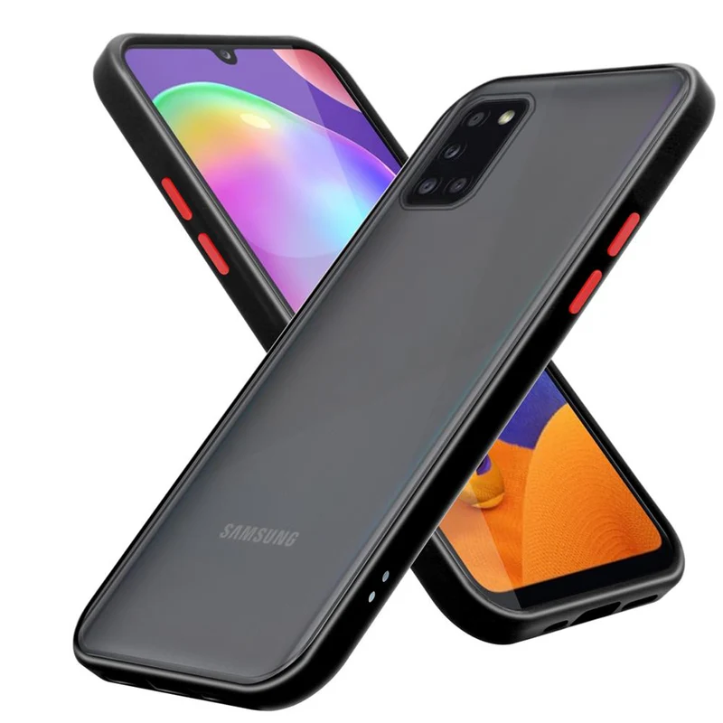 Cadorabo Hülle kompatibel mit Samsung Galaxy A31 Hybrid Schutzhülle mit TPU Silikon Innenseite und matter Kunststoff Rückseite