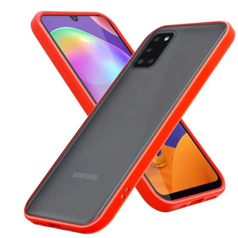 Cadorabo Hülle kompatibel mit Samsung Galaxy A31 Hybrid Schutzhülle mit TPU Silikon Innenseite und matter Kunststoff Rückseite