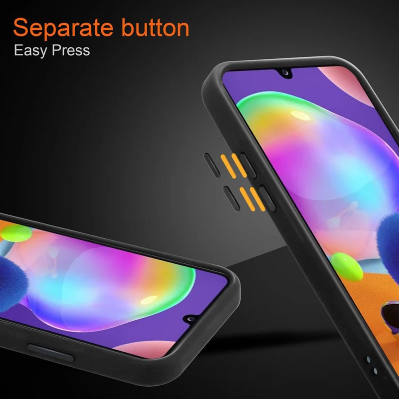 Cadorabo Hülle kompatibel mit Samsung Galaxy A31 Hybrid Schutzhülle mit TPU Silikon Innenseite und matter Kunststoff Rückseite