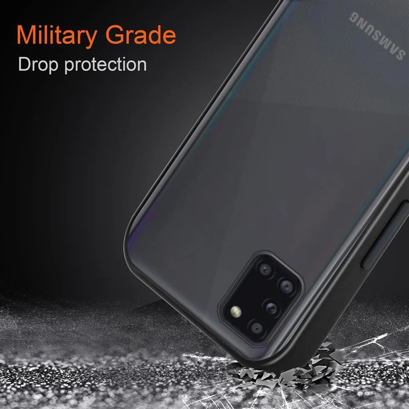 Cadorabo Hülle kompatibel mit Samsung Galaxy A31 Hybrid Schutzhülle mit TPU Silikon Innenseite und matter Kunststoff Rückseite