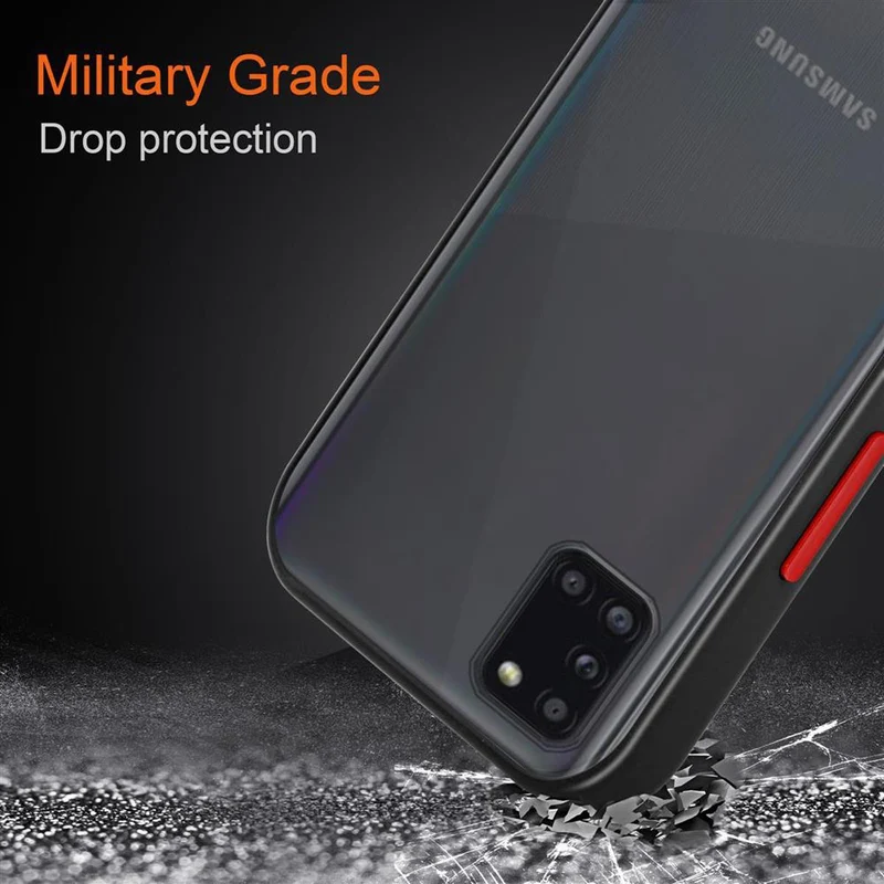 Cadorabo Hülle kompatibel mit Samsung Galaxy A31 Hybrid Schutzhülle mit TPU Silikon Innenseite und matter Kunststoff Rückseite